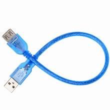 Transparent blue 2.0 USB short cable A/A, A/B, A/F, A/V3, A/V8, F/V3, F/V8, F/F